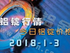 鋁錠行情2018：1月3日長江鋁錠價(jià),全國各地今日鋁